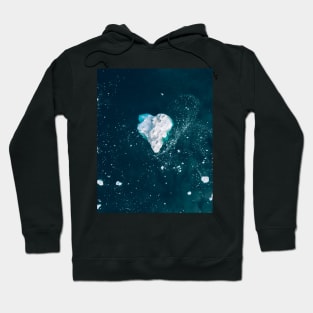 Heart of Winter - Abstract aerial view of Icebergs in the arctic Ocean Hoodie